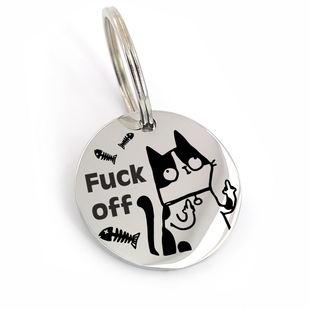 Адресник для кота "Fuck off" (макет 1706)