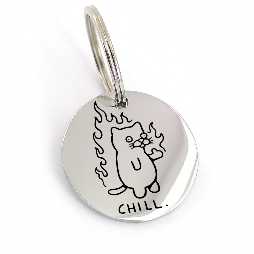 Адресник для кота "Chill" (макет 1715) Адресник для кота "Chill" (макет 1715)