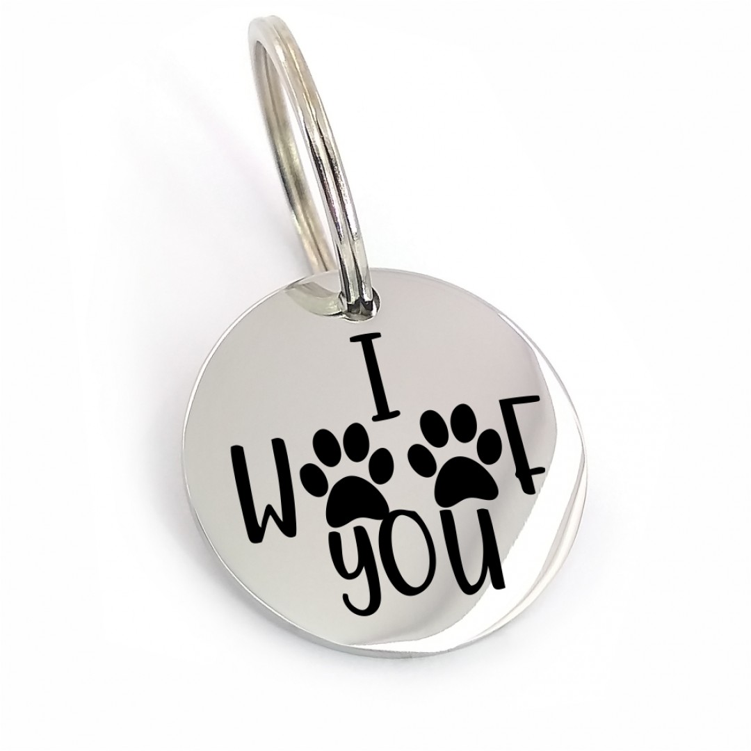 Адресник для собаки "I woof you" (макет 1726) Адресник для собаки "I woof you" (макет 1726)