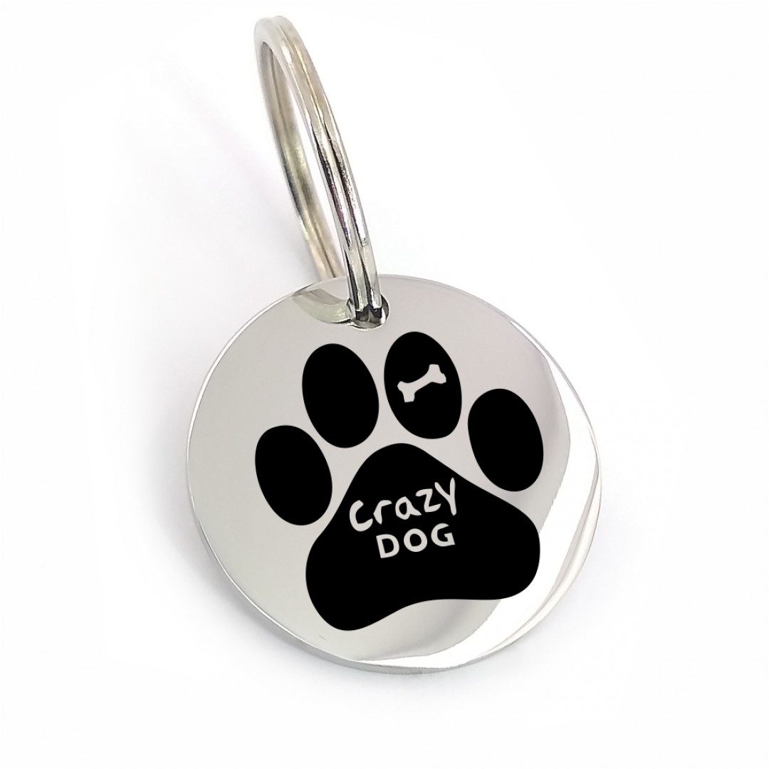 Адресник для собаки "CRAZY DOG" (макет 1755) Адресник для собаки "CRAZY DOG" (макет 1755)