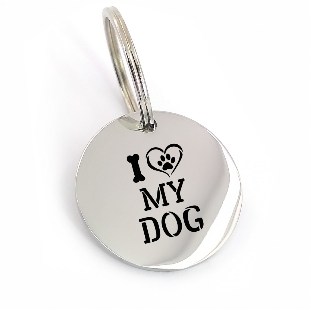 Адресник для собаки "LOVE MY DOG" (макет 1775)